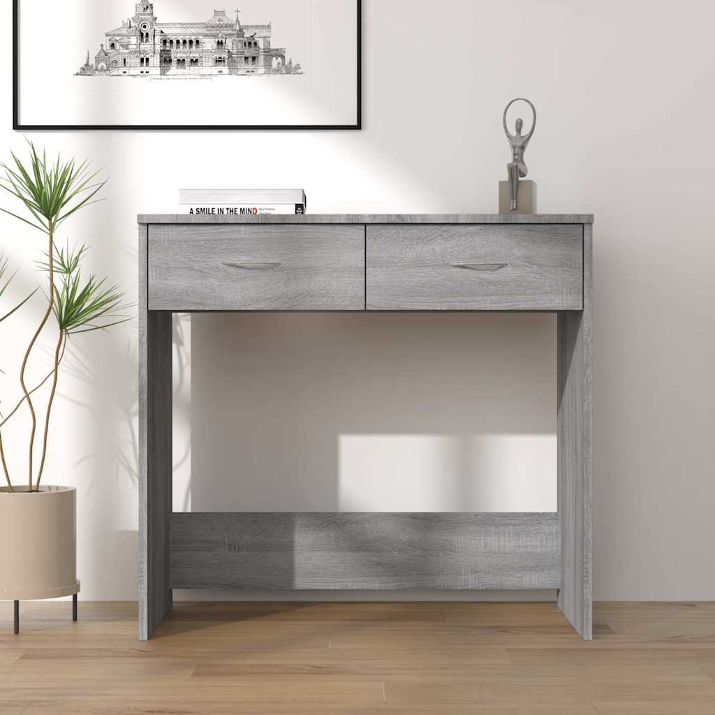 Walplus Drawers Engineered Wood Desk - Grey and Oak - 80 x 40 x 75 cm