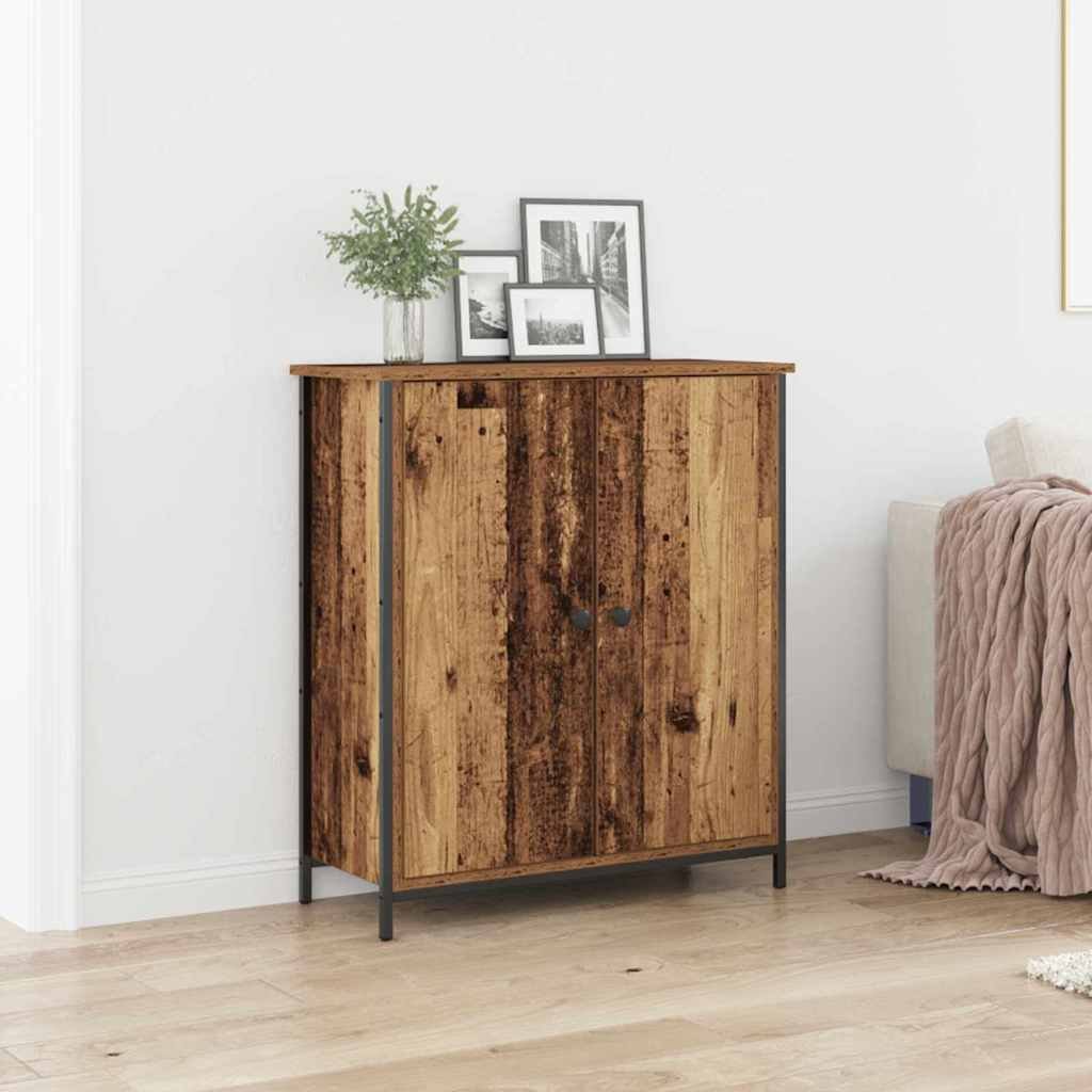 Walplus Engineered Wood 2 Door Sideboard - Old Wood - 70 x 30 x 80 cm