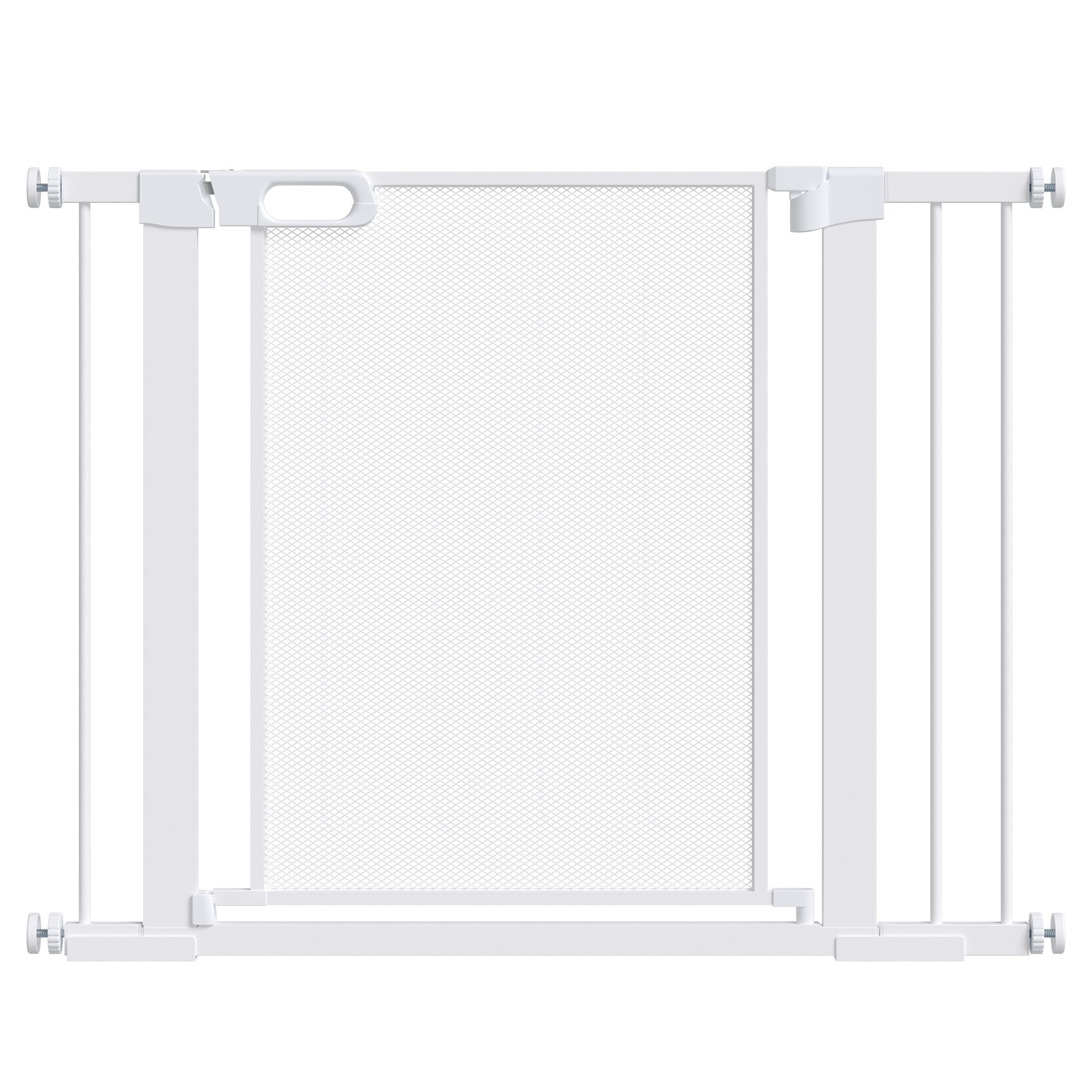PawHut Pressure Fit Auto Closing Double Lock Pet Safety Gate - 75-103cm - White