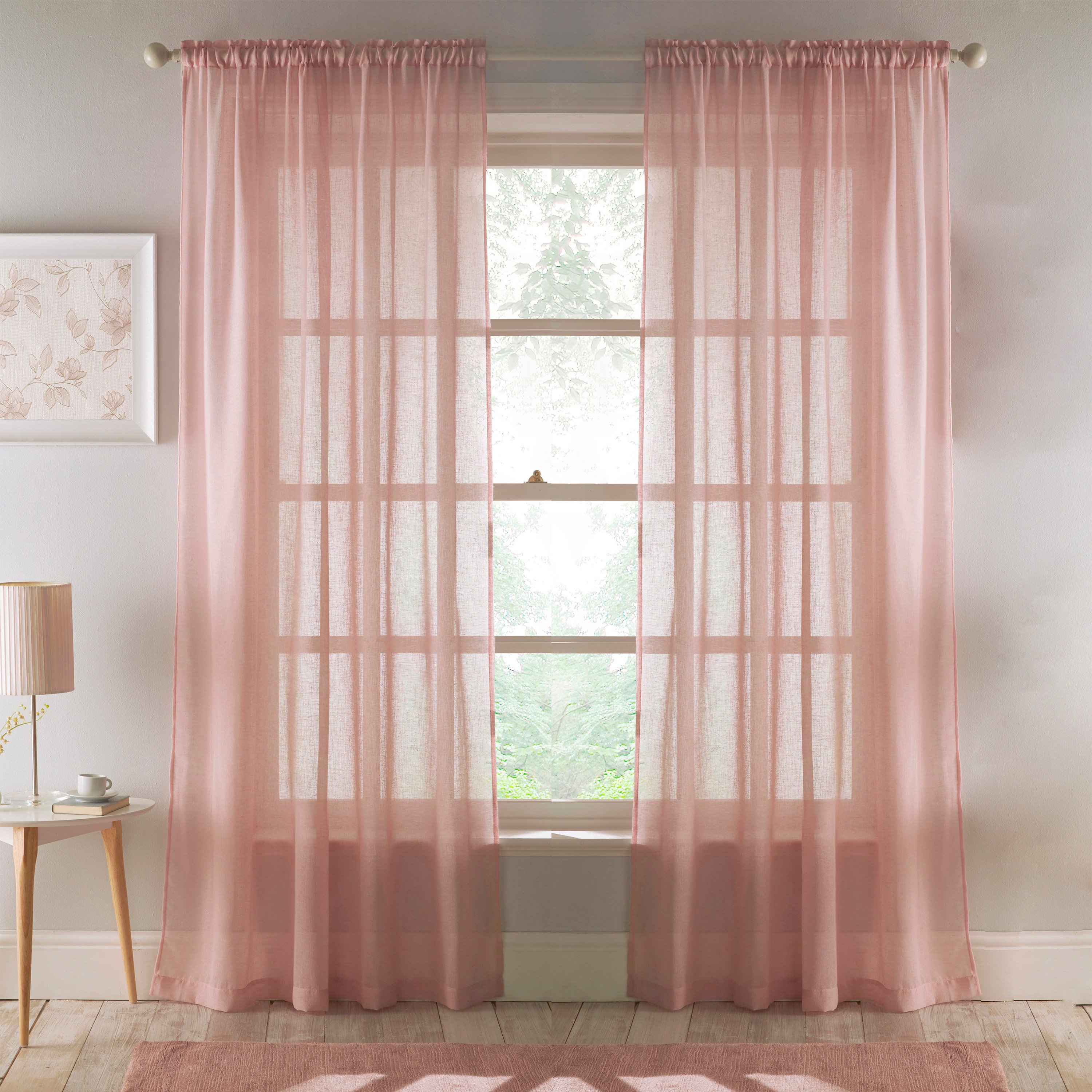 Tyrone Textiles Eden Plain Recycled Voile Panels - 140 x 137cm - Pink