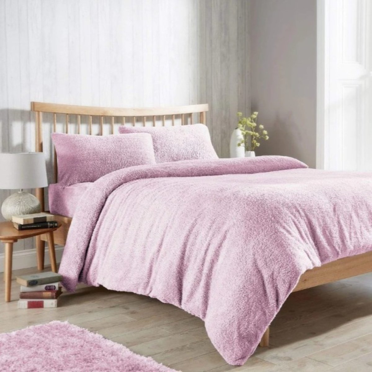 New Edge Blinds Original Teddy Blush Pink Duvet Set - Super King