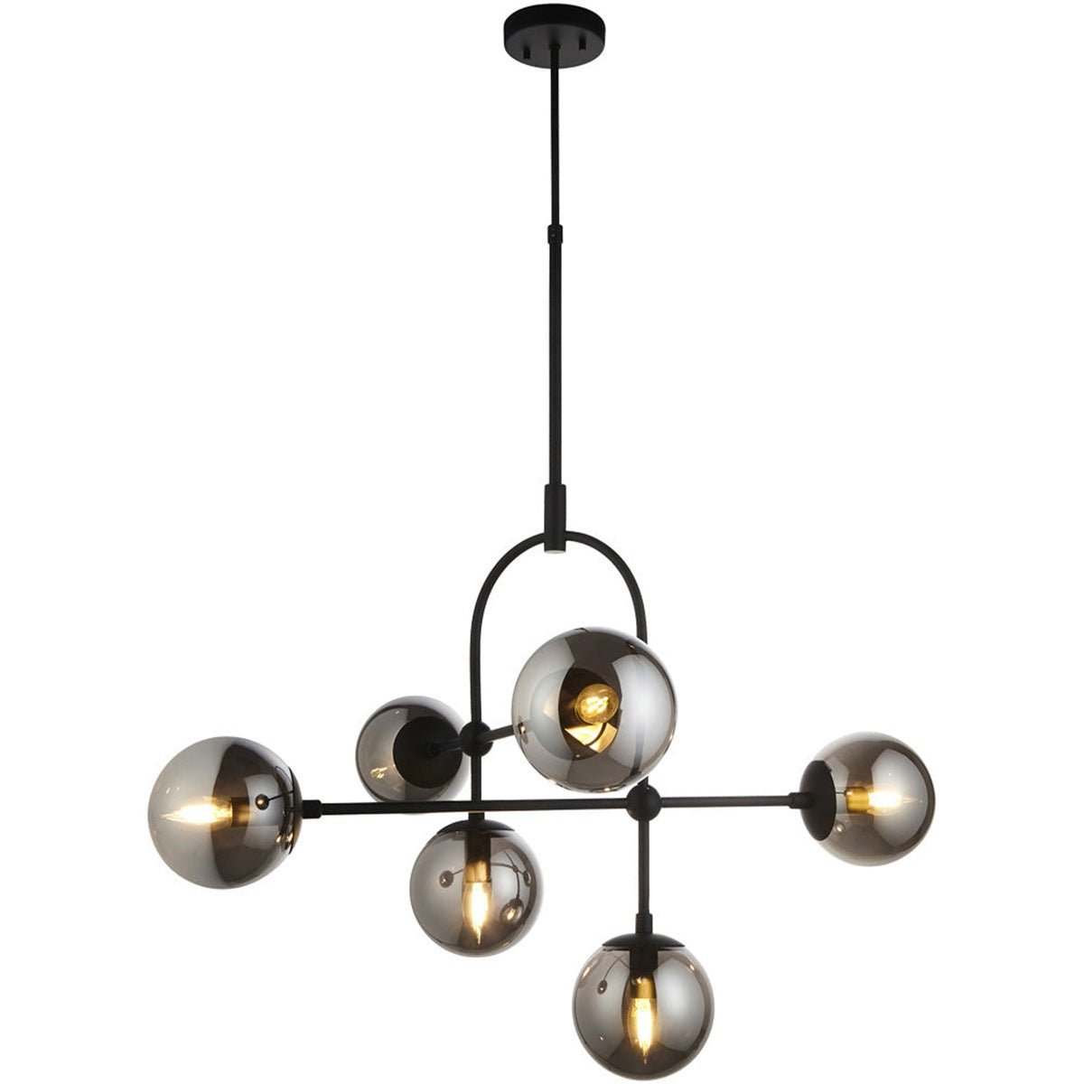 Loops Direct LED E14 Metal Semi Flush Ceiling Light - Matt Black
