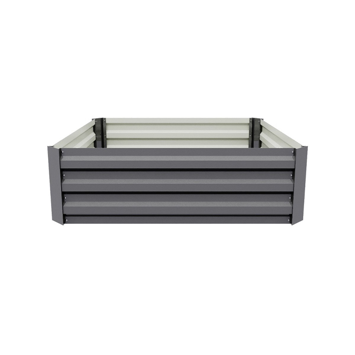 Living and Home 100x100cm Galvanised Steel Raised Garden Bed - Grey