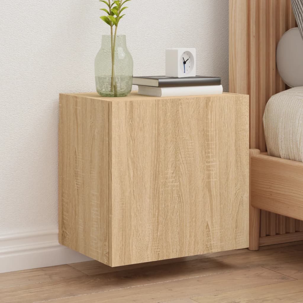 Walplus Engineered Wood TV Wall Unit - Light Oak - 40.5 x 30 x 40 cm