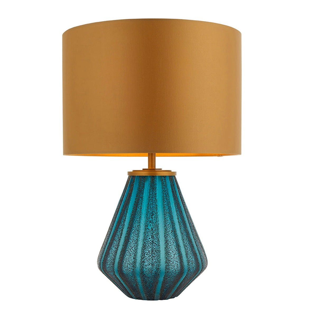 Loops Direct Glass and Fabric Table Lamp - Turquoise
