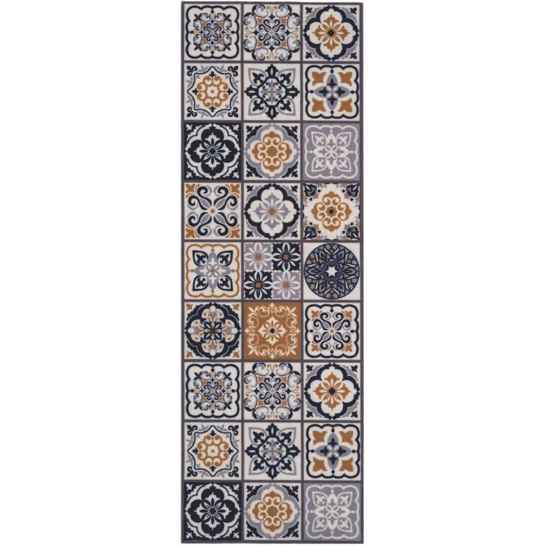 The Rugs Grey Patchwork Runner Rug - 50 x 150cm