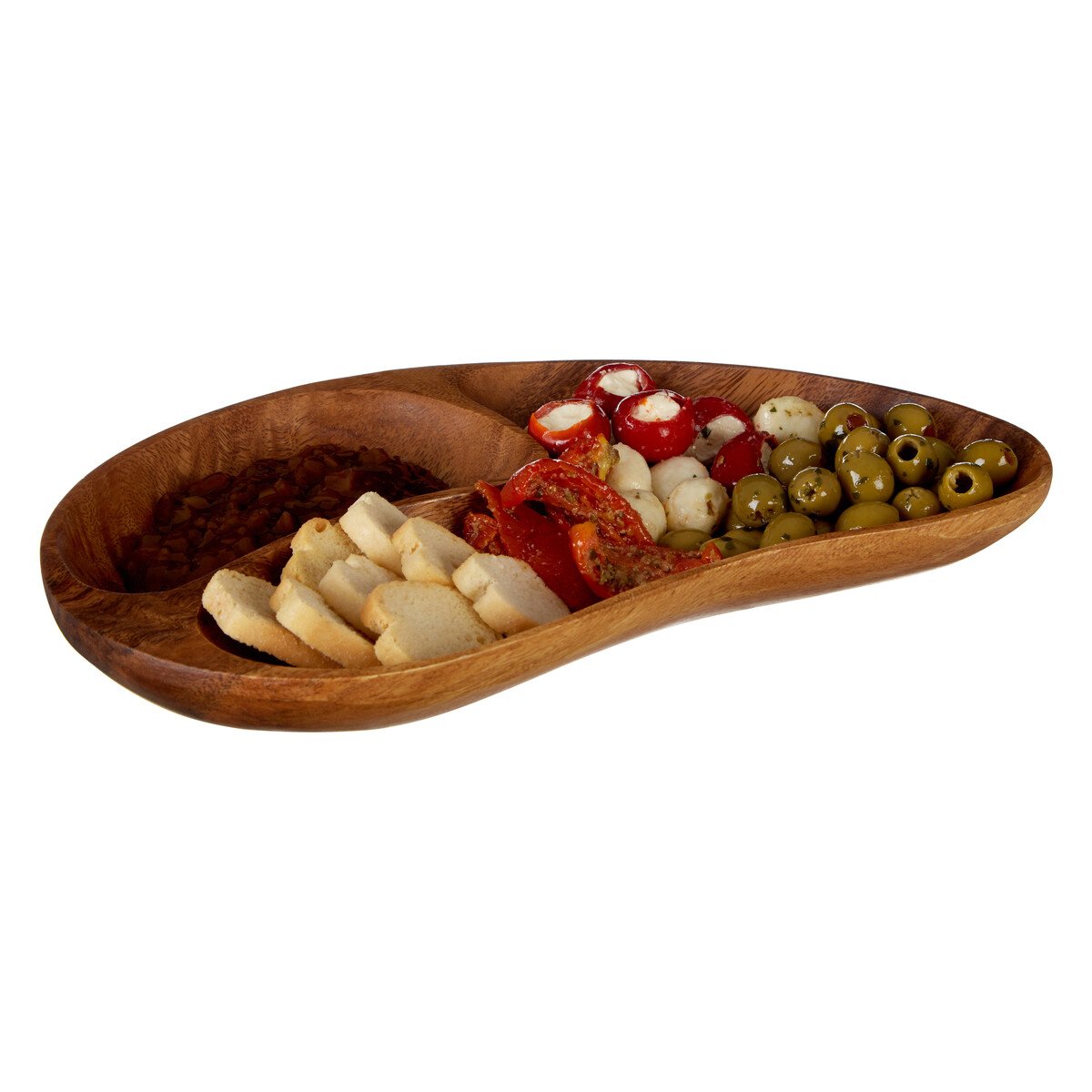 Orsina Kora Acacia 2 Section Bean Shaped Dish - Natural