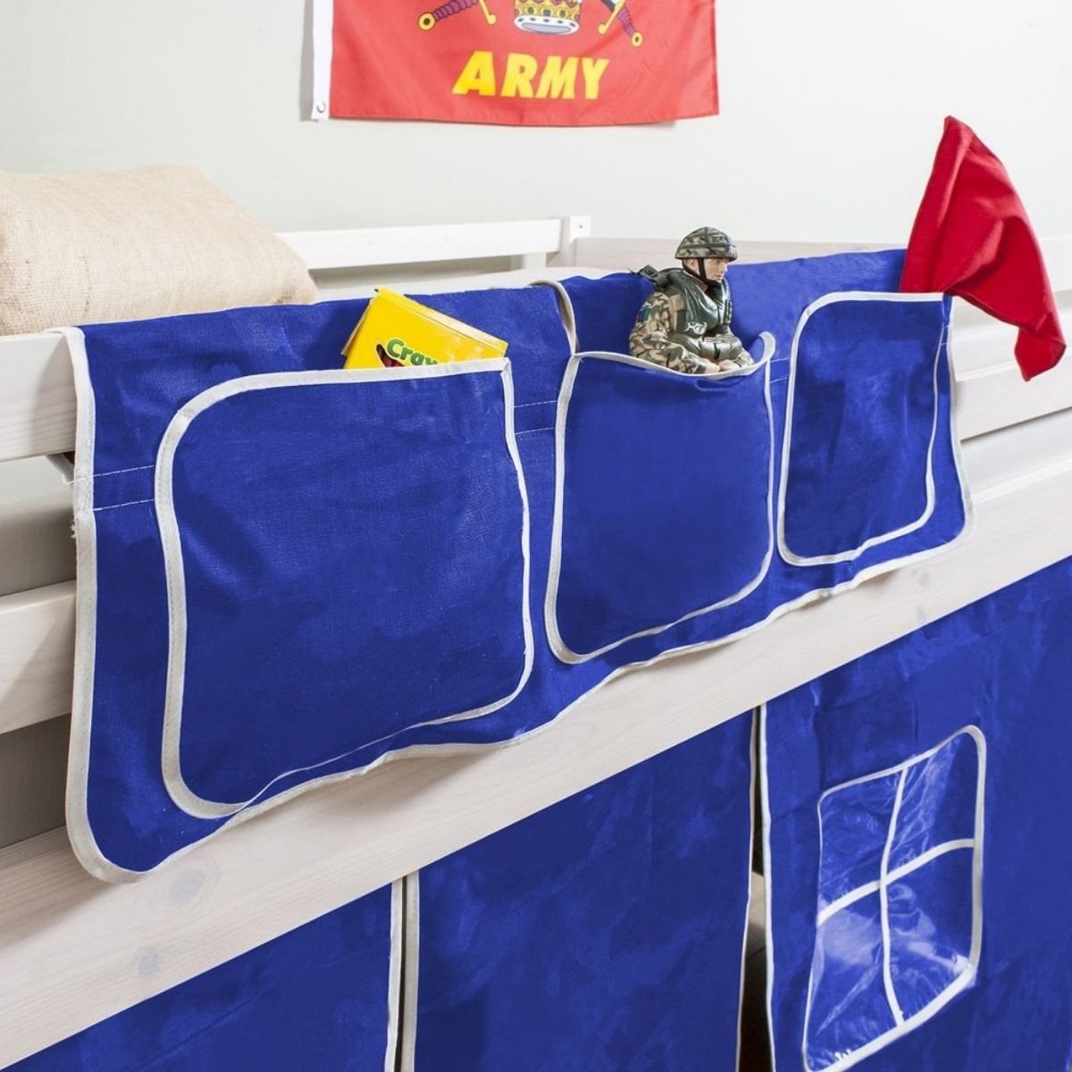 Noa & Nani Kids Bed Tidy Pocket Organiser in Brilliant Blue Design - Blue