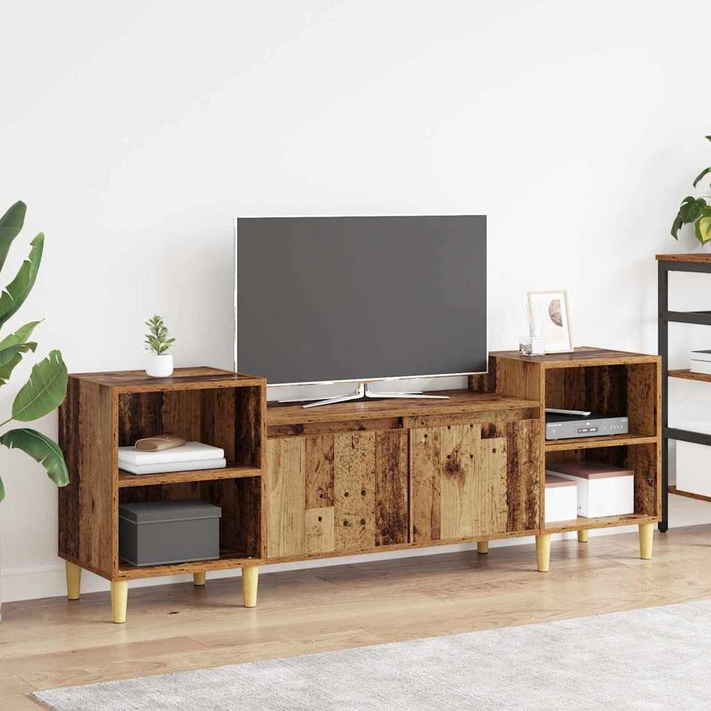 Walplus 2 Door Engineered Wood TV Cabinet - Old Wood - 160 x 35 x 55 cm