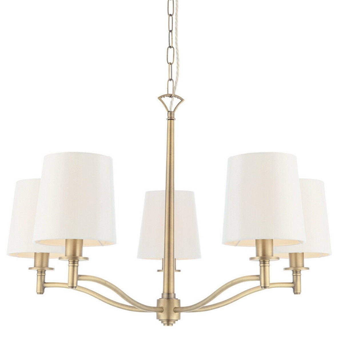 Loops Direct Steel 5-Light Ceiling Pendant - Antique Brass