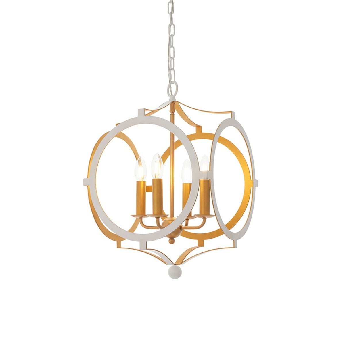 Loops Direct Steel Multi-Arm Pendant Light - Matt White and Gold