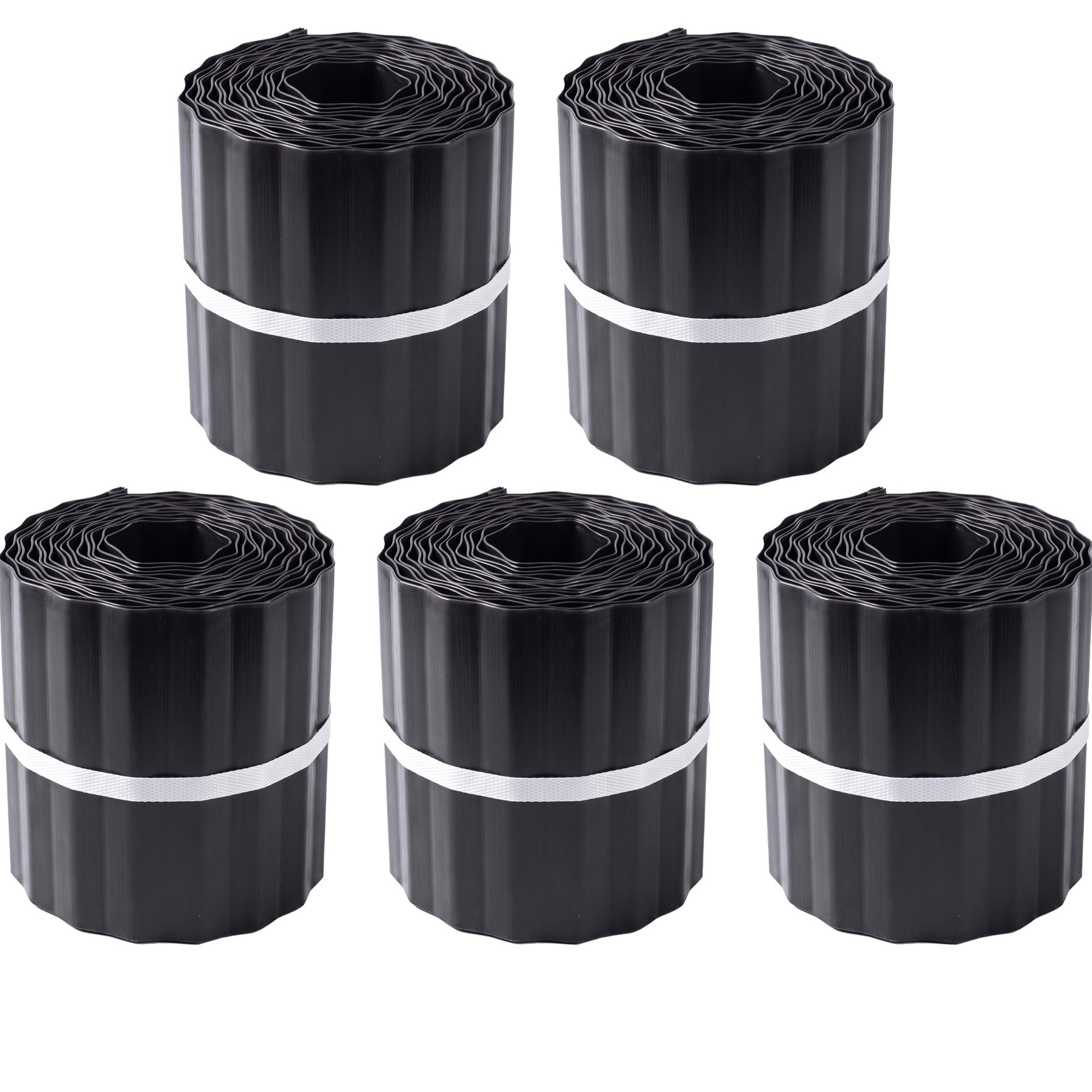 Primrose Black Coated Steel Corrugated Metal Lawn Edging Roll - 25m