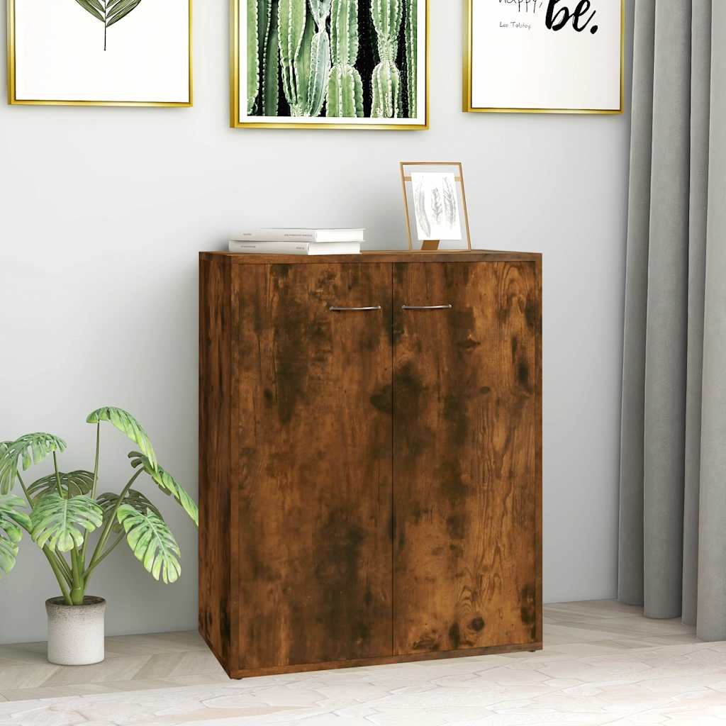 Walplus Engineered Wood Sideboard - Dark Oak - 60 x 30 x 75 cm