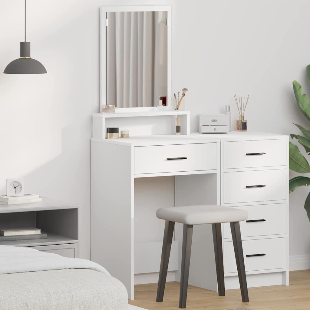 Walplus Engineered Wood Dressing Table - White - 50 x 41 x 140 cm