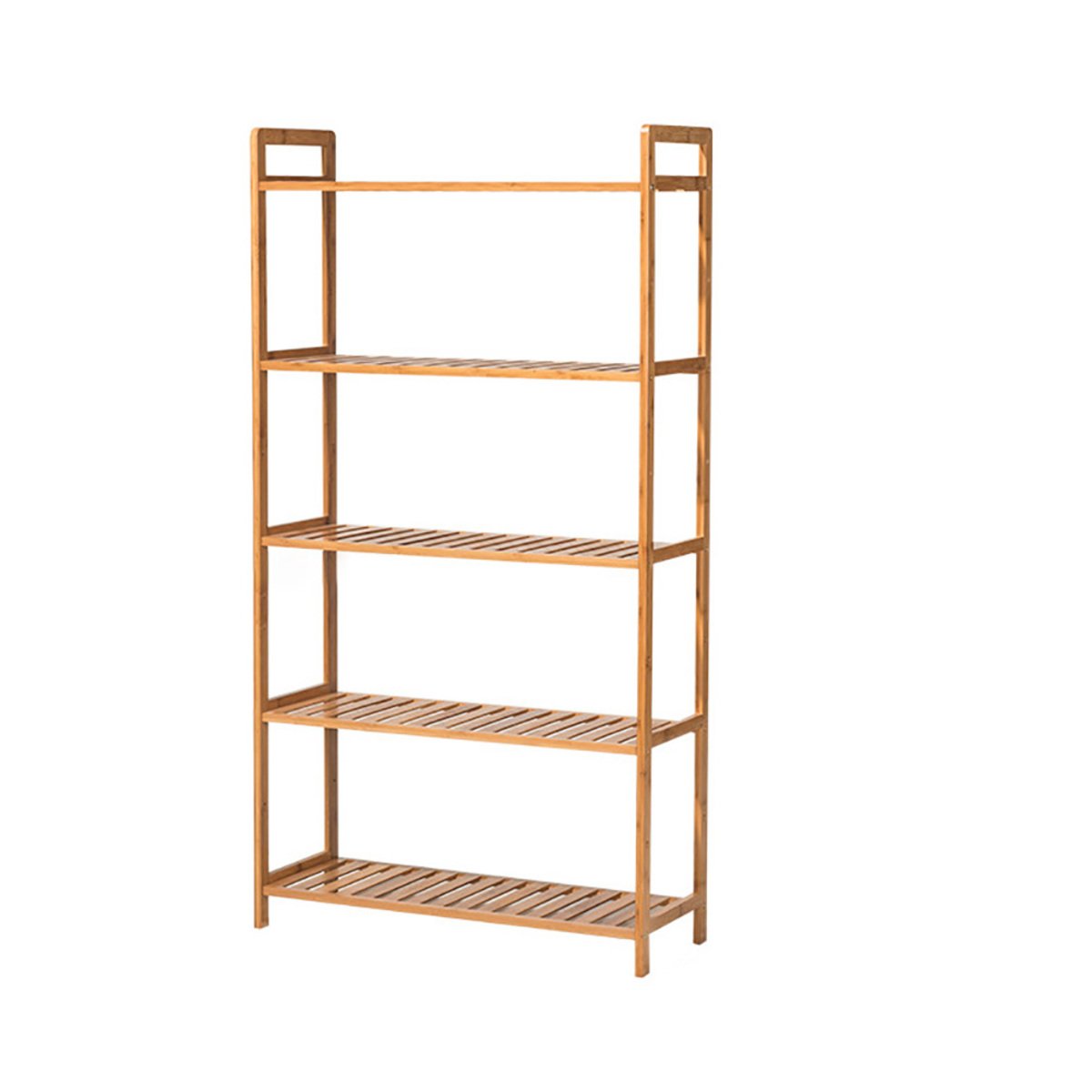 Living and Home 5-Tier Bamboo Slatted Standing Bookshelf