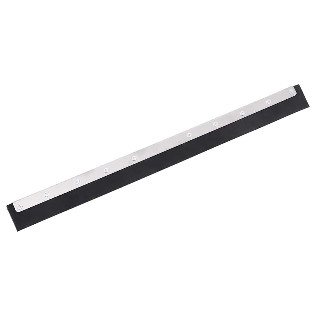 Walplus Steel Floor Squeegee Head and Rubber - Silver and Black - 75 x 2 x 5 cm