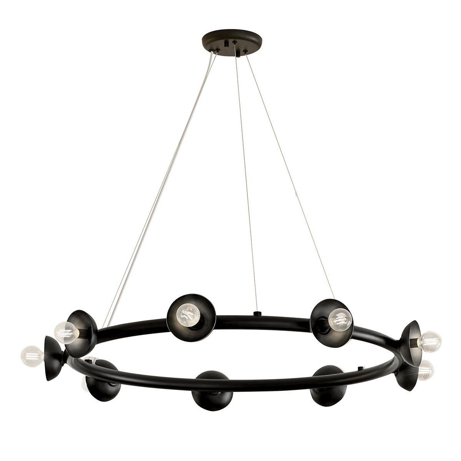 Elstead Kichler 9 Arm Pendant Light - Satin black