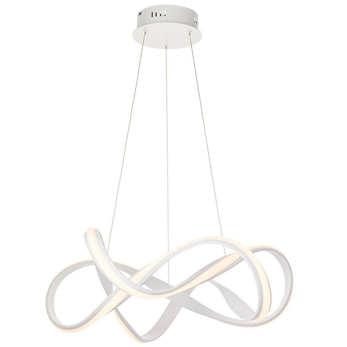 Loops Direct Steel and Aluminium LED Ceiling Pendant - Sand White