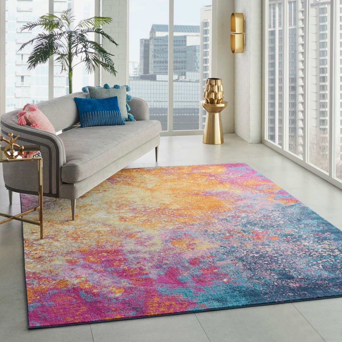 Mega Flooring Multi Modern Abstract Rug - 114 x 175cm