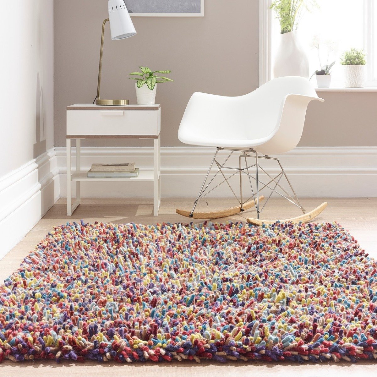 Mega Flooring Multi Shaggy Abstract Rug - 120 x 170cm