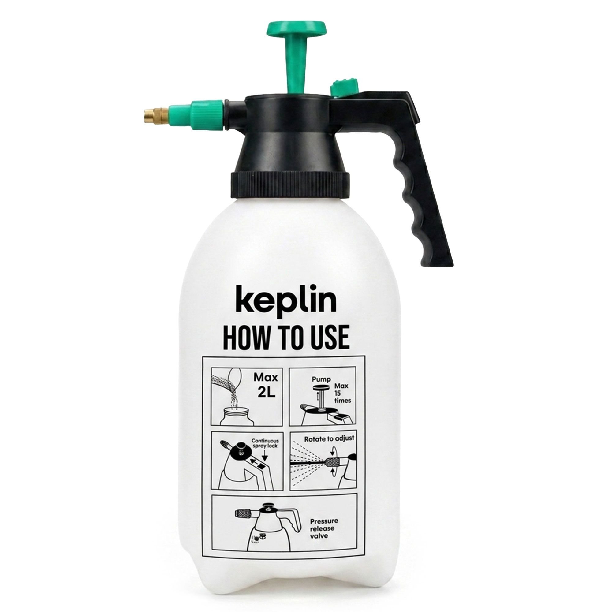 Keplin Brass Nozzle Garden Pressure Sprayer - 2L