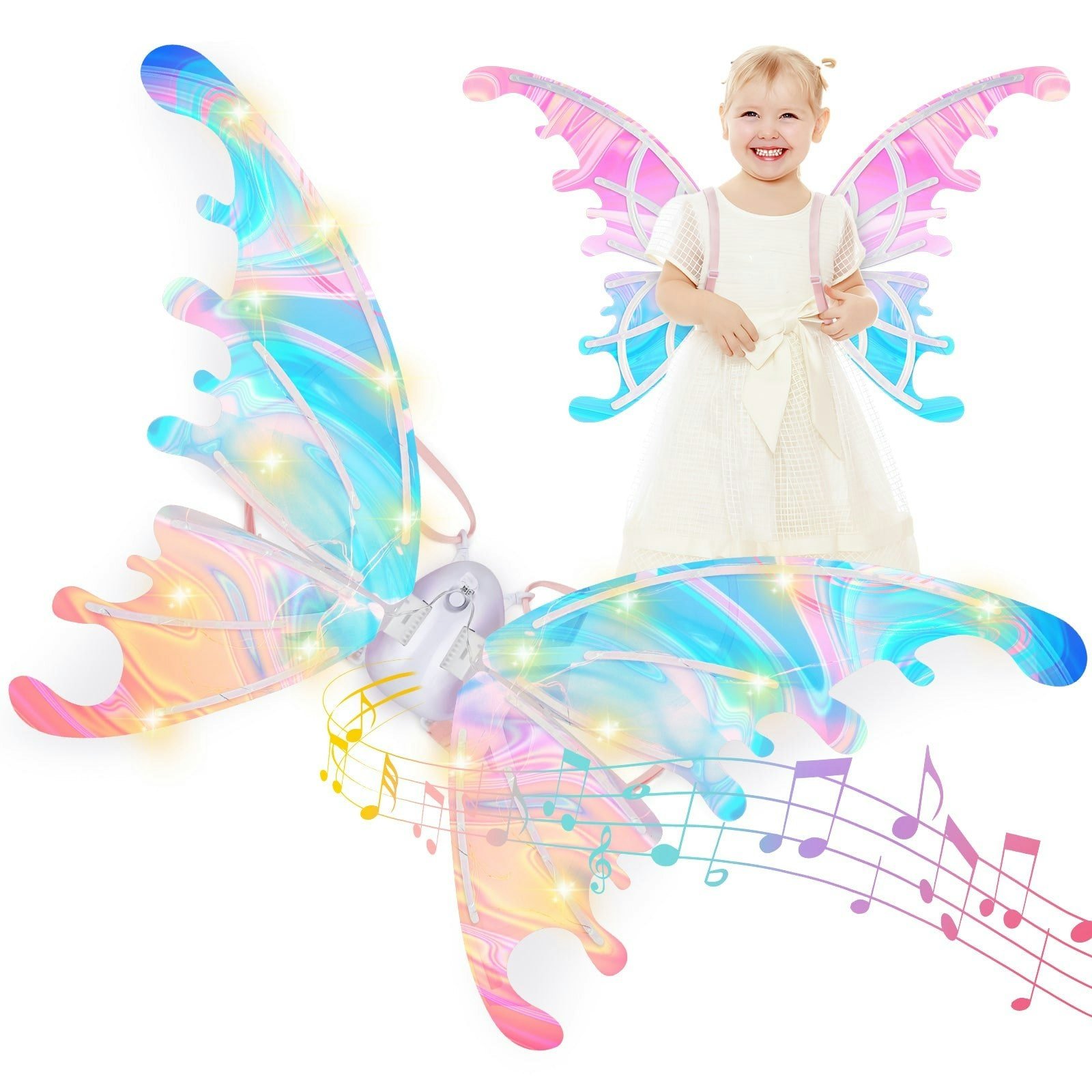 deAO Glowing LED Butterfly Fairy Wings
