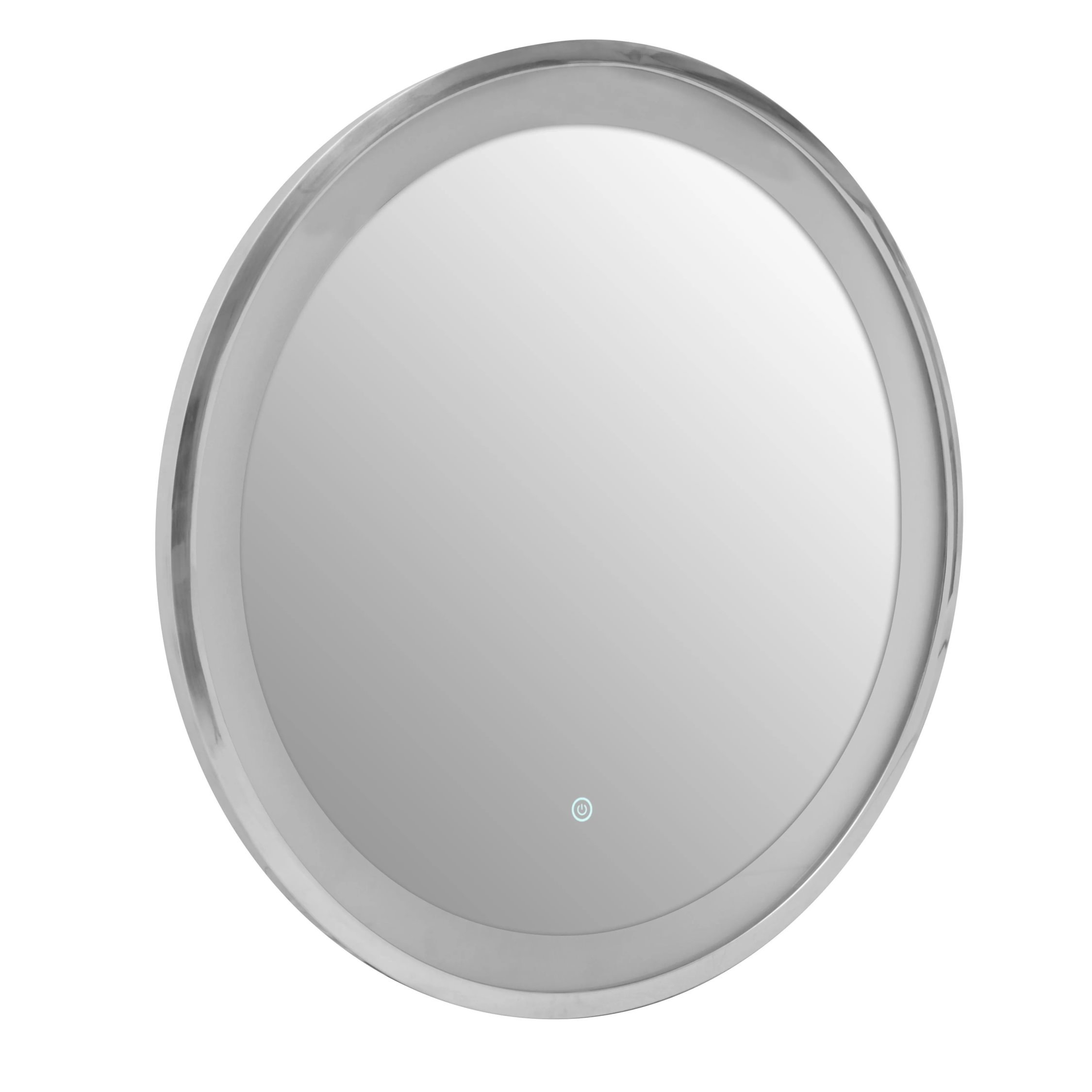 Orsina Avelino Illuminated LED Round Mirror – Silver