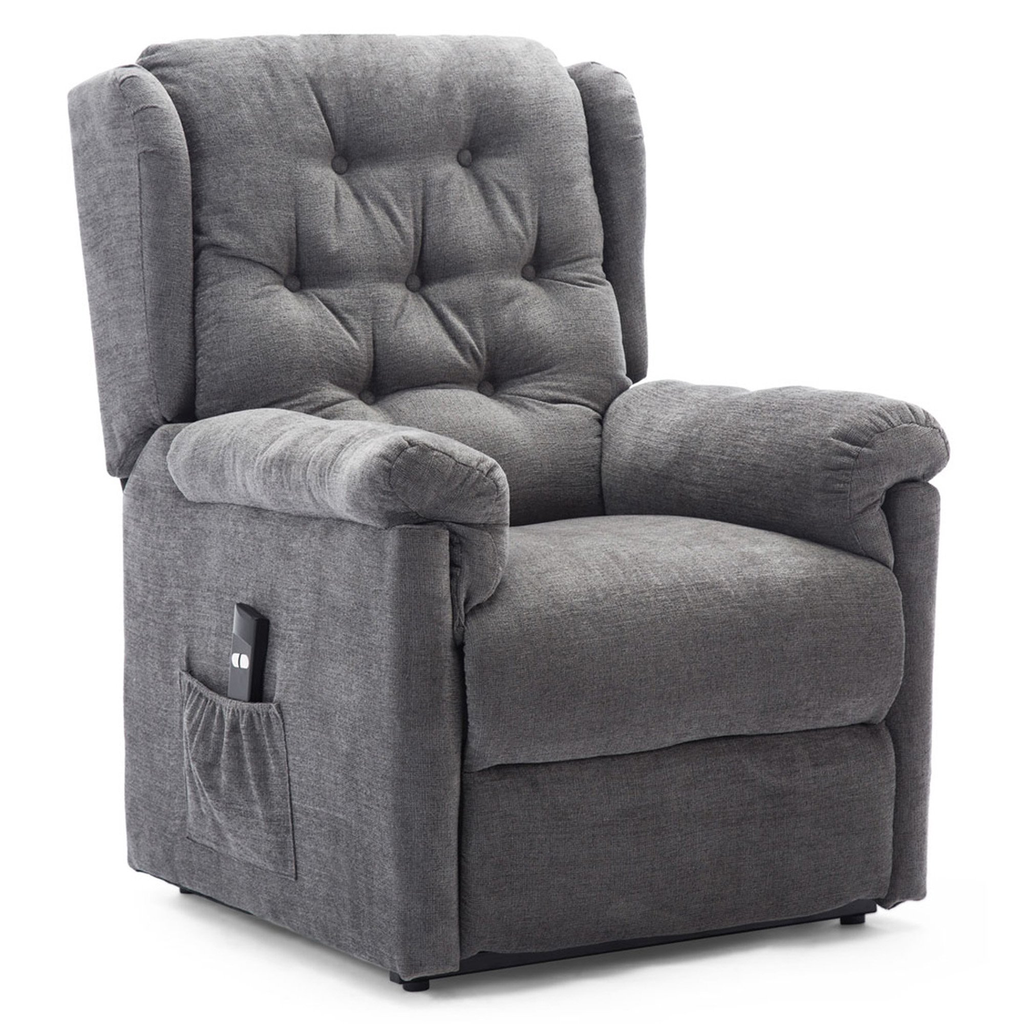 Furniture Online Barnsley Fabric Single Motor Rise Recliner Chair - Charcoal