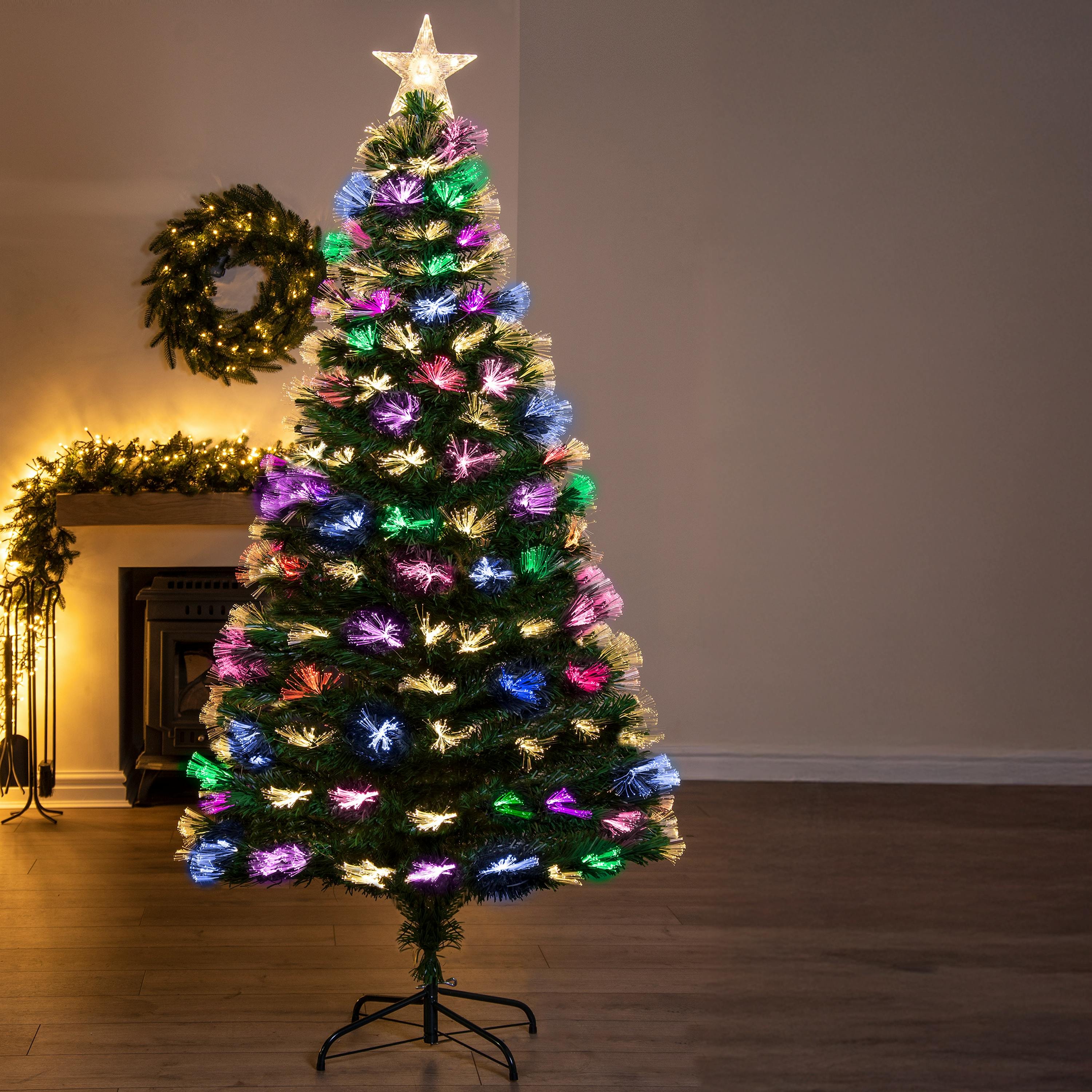 Christmas Tree World 6ft Vesuvius Fir Fibre Optic Christmas Tree