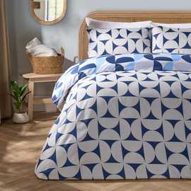OHS Morrcan Abstract Duvet Cover Set Navy - Double