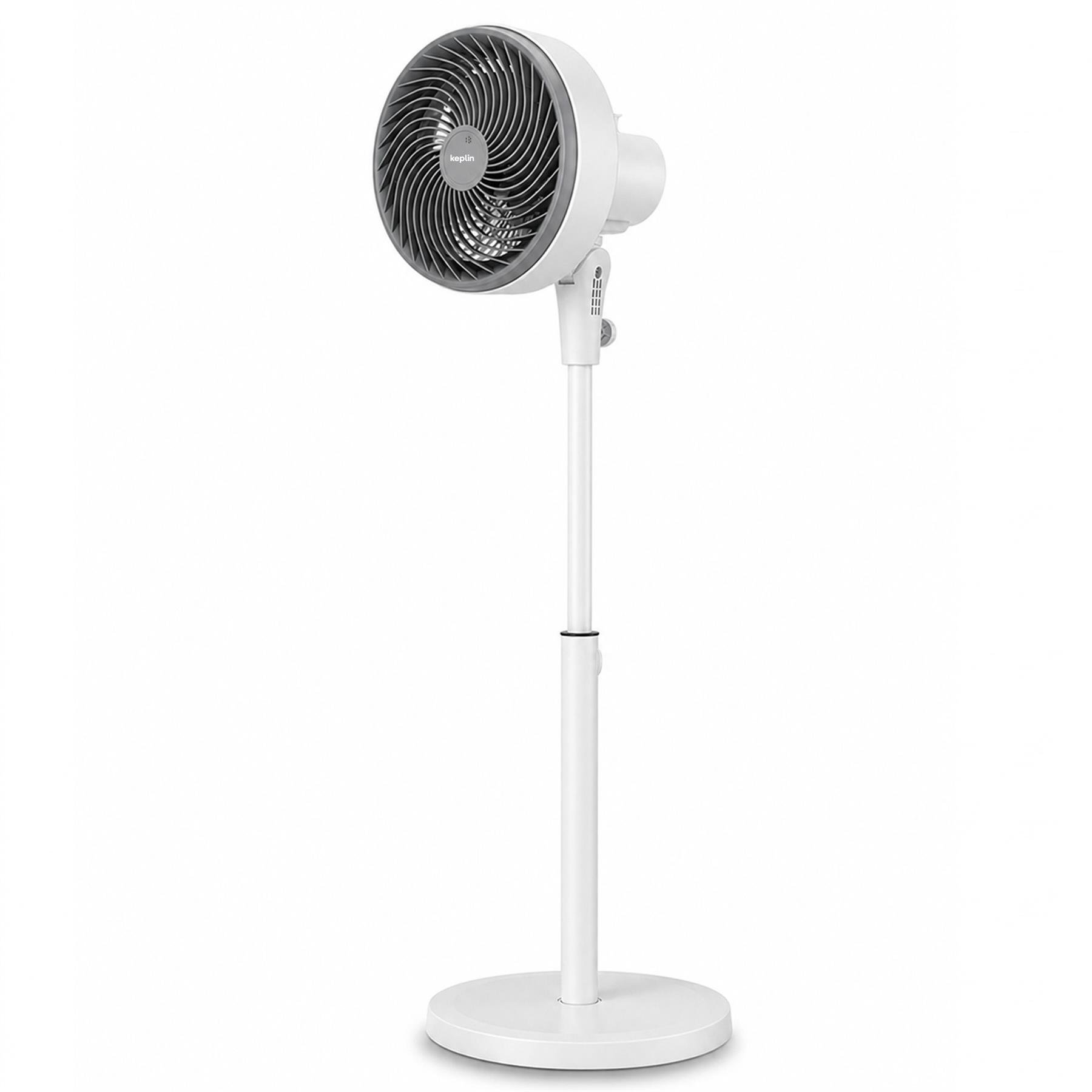 Keplin Home Oscillating Air Circulator Pedestal Fan - 10 Inch - White