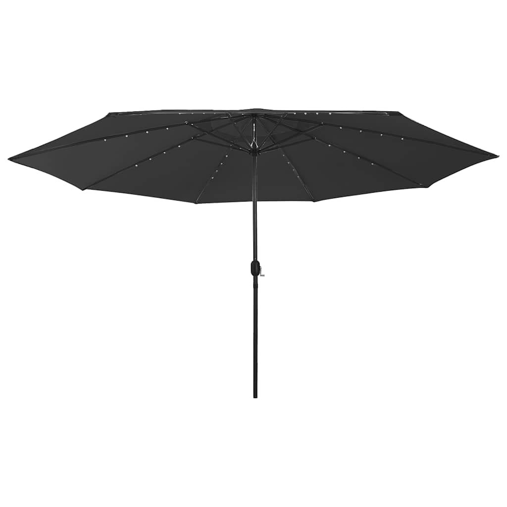 Walplus Polyester Garden Parasol - Black - 400 x 250 cm
