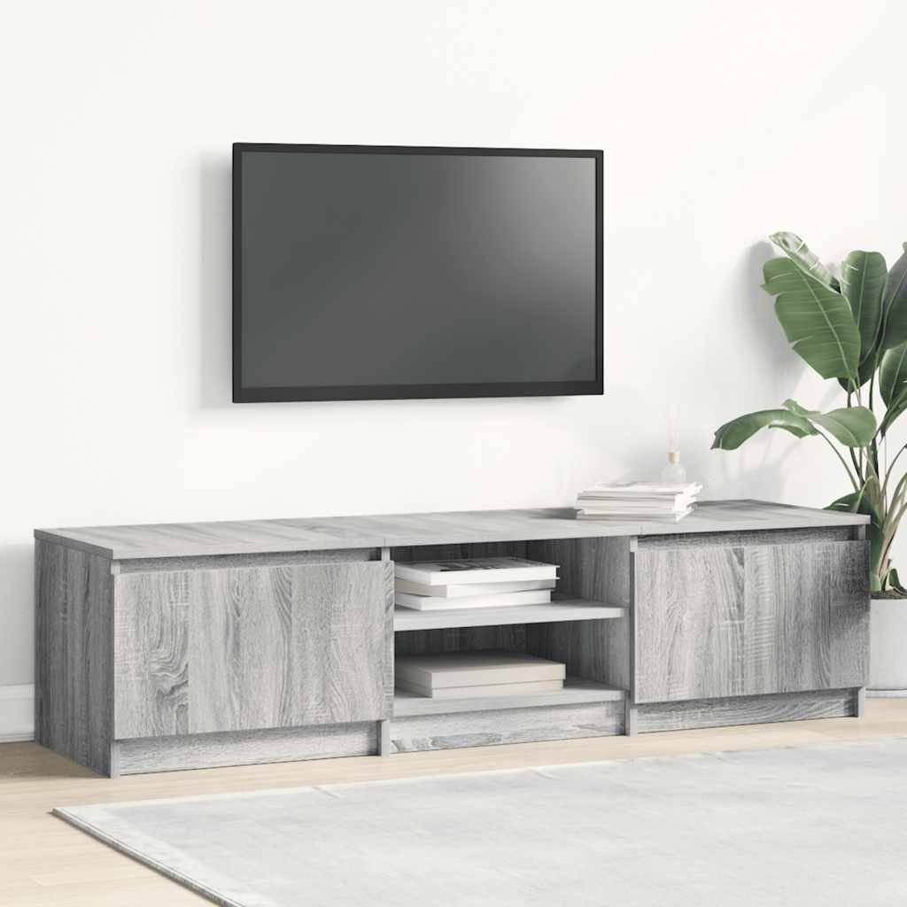 Walplus Engineered Wood TV Cabinet - Grey and Oak - 140 x 40 x 35.5 cm