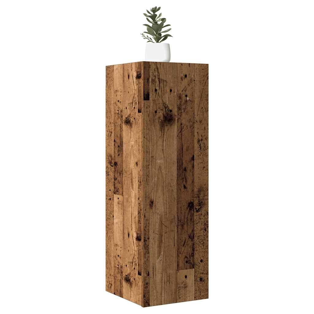 Walplus Engineered Wood Wall Mounted TV Cabinet - Old wood - 30.5 x 30 x 90 cm