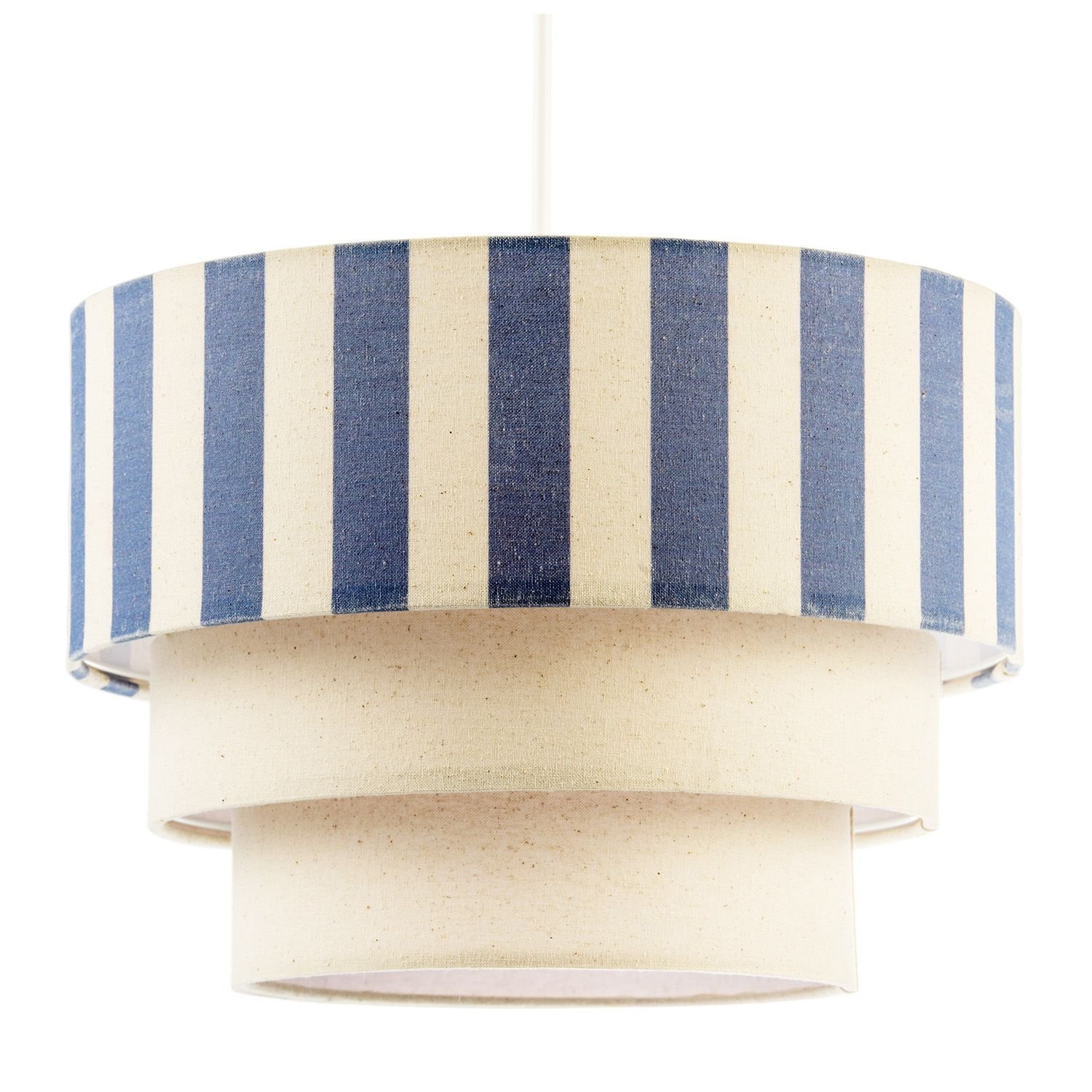 Happy Homewares Blue Three Tier with Dusty Amparo Blue Pendant Shade - 28cm