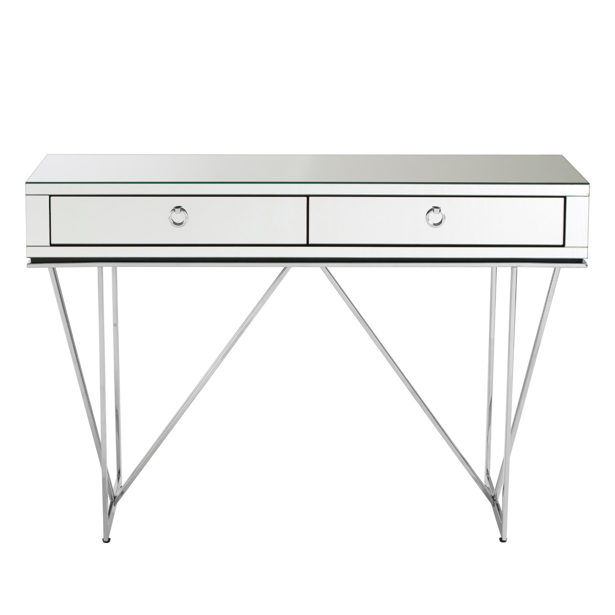 Orsina Rovo Mirrored Drawers Console Table – Silver