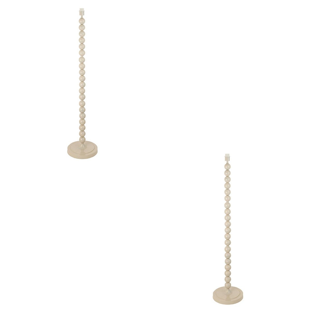 Loops Direct Pack of 2 Steel Floor Lamp Base - Gloss Almond White
