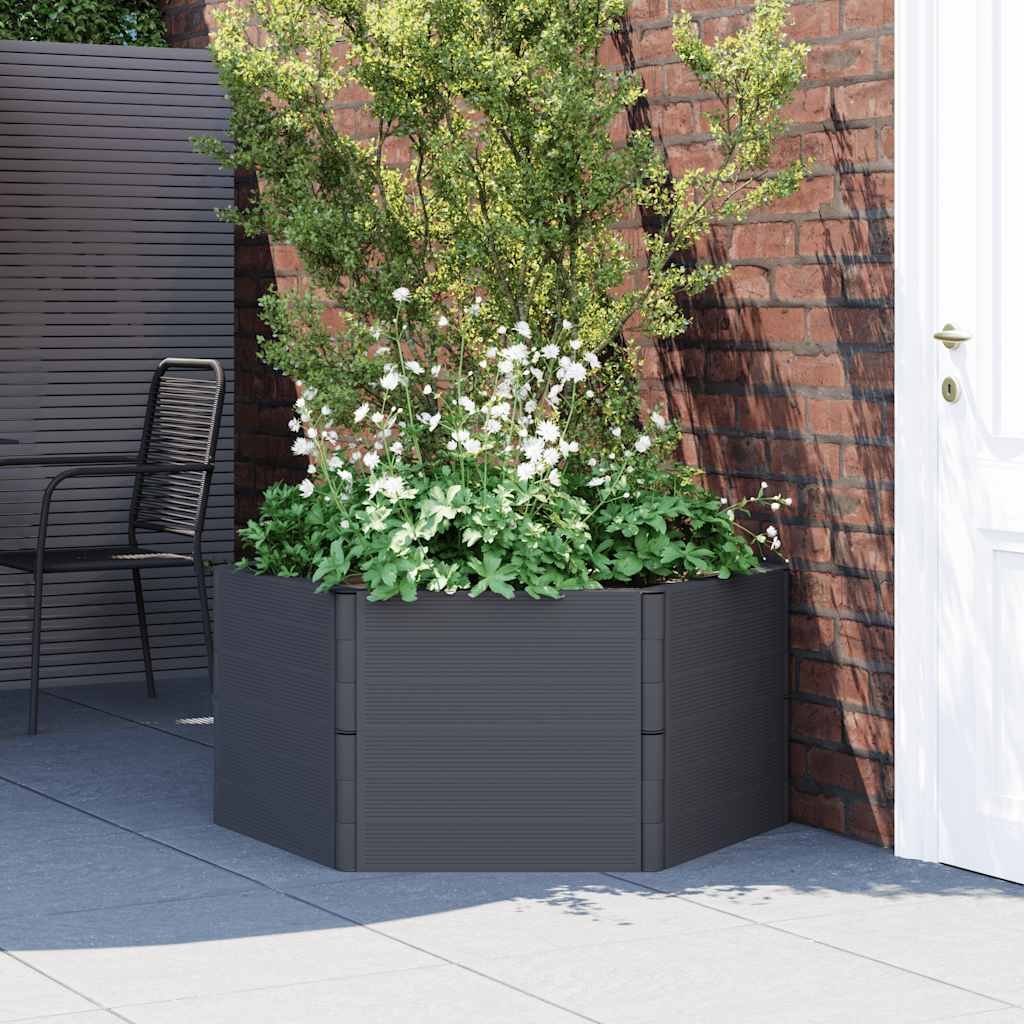 Walplus Polypropylene Garden Planter - Anthracite - 53 x 26 x 3.5 cm