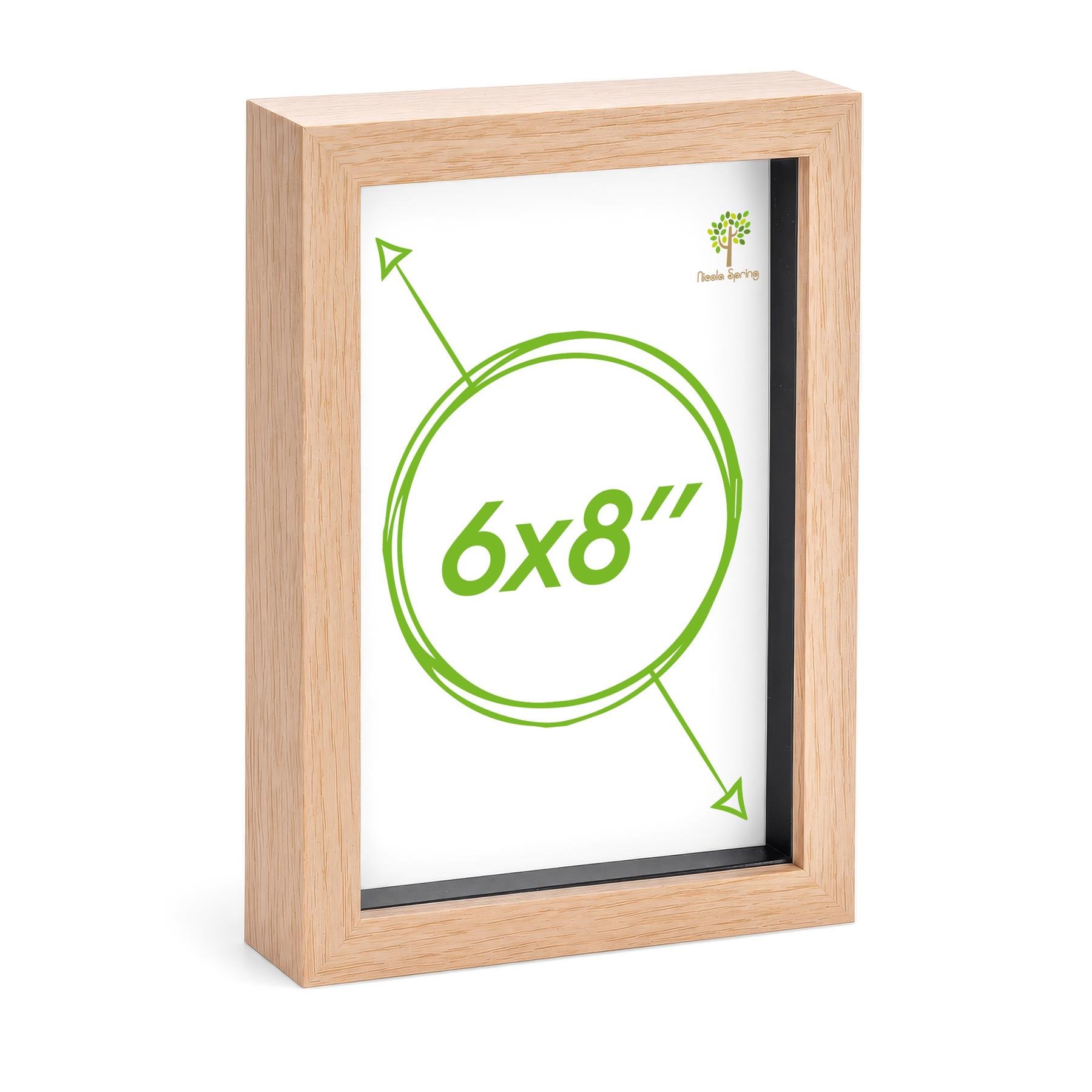 Nicola Spring 3D Box Photo Frame 6 x 8" - Light Wood