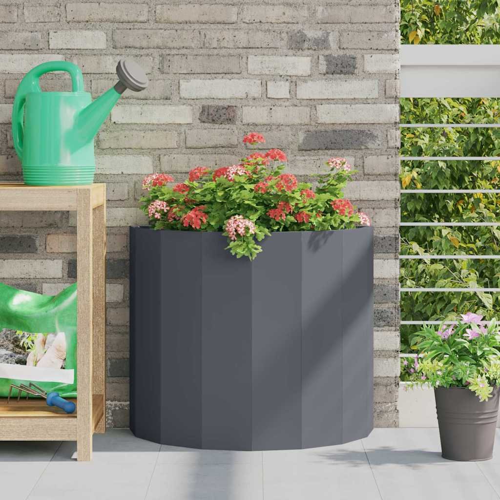 Walplus Steel Garden Planter - Anthracite - 60 x 30 x 50 cm