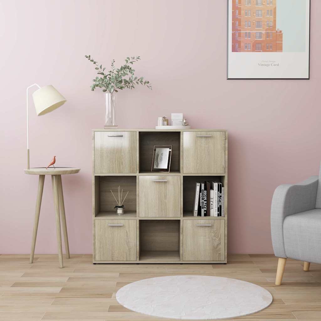 Walplus 5 Compartment Book Cabinet - Light Oak - 90 x 30 x 90 cm