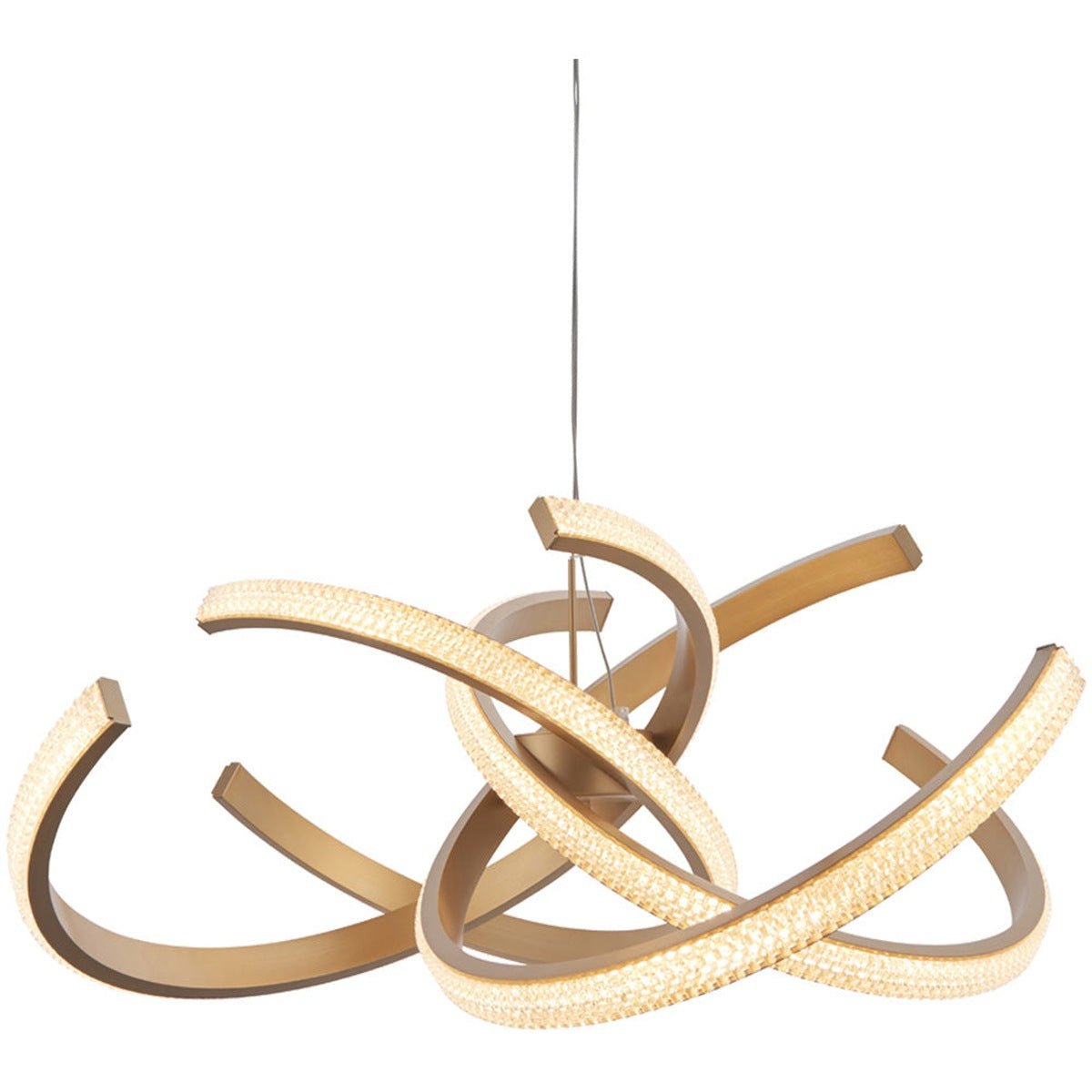 Loops Direct Steel and Aluminium Pendant Light - Satin Gold