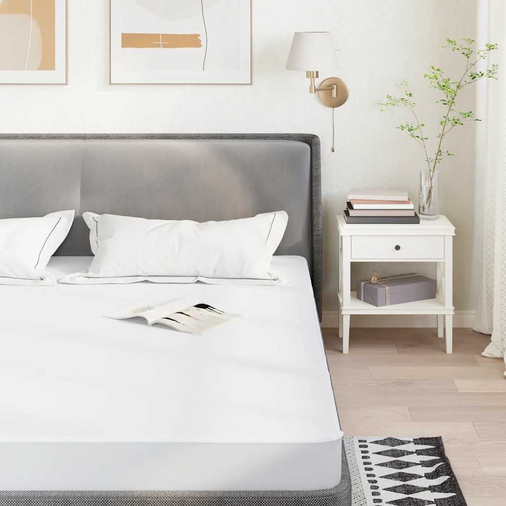 Walplus Waterproof Polyester Mattress Protector - White - 120 x 220 cm