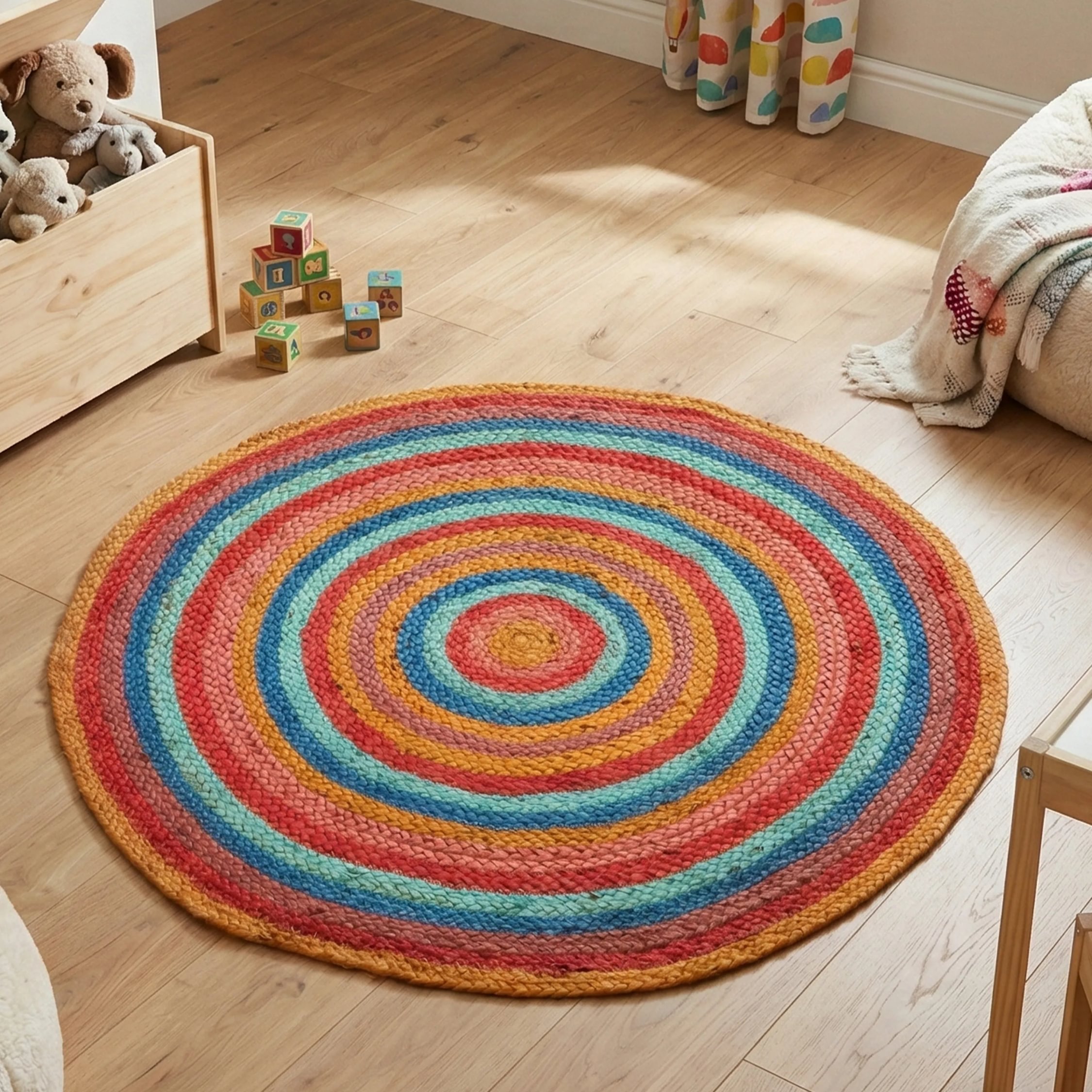 Orsina Multicoloured Kids Multicolour Rug - 100 x 100cm