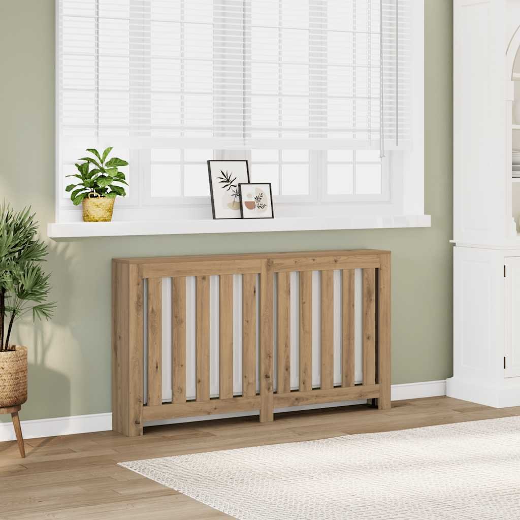 Walplus Vertical Slats Radiator Cover - Artisian Oak - 149 x 20 x 82 cm