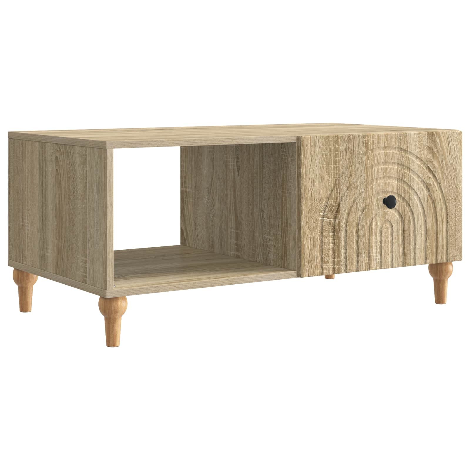Walplus 2 Shelf Living Room Coffee Table - Sonoma Oak - 90 x 50 x 40 cm