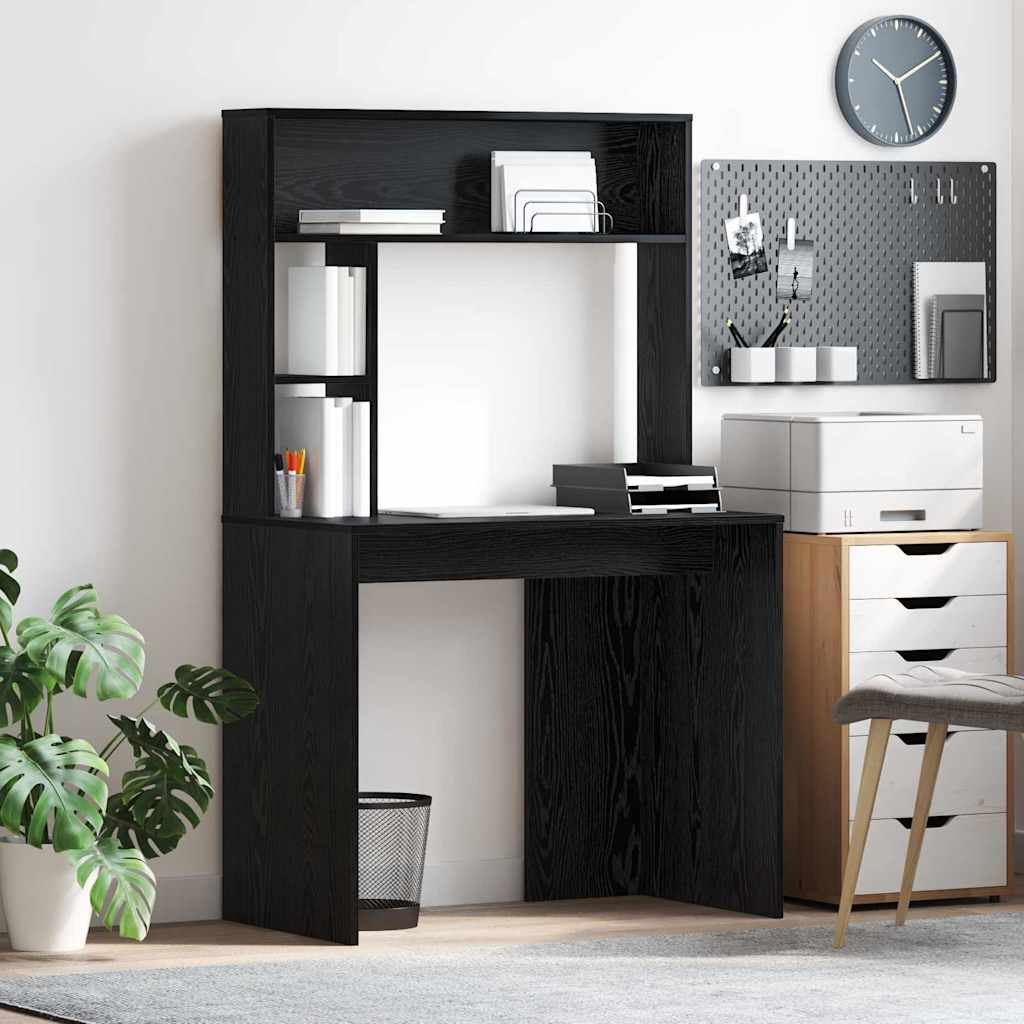 Walplus Engineered Wood Desk - Black Ash - 91 x 50 x 149 cm