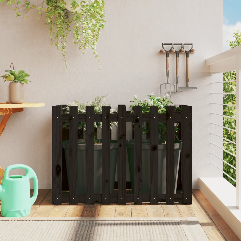 Walplus Wood Raised Garden Bed - Black - 100 x 50 x 70 cm