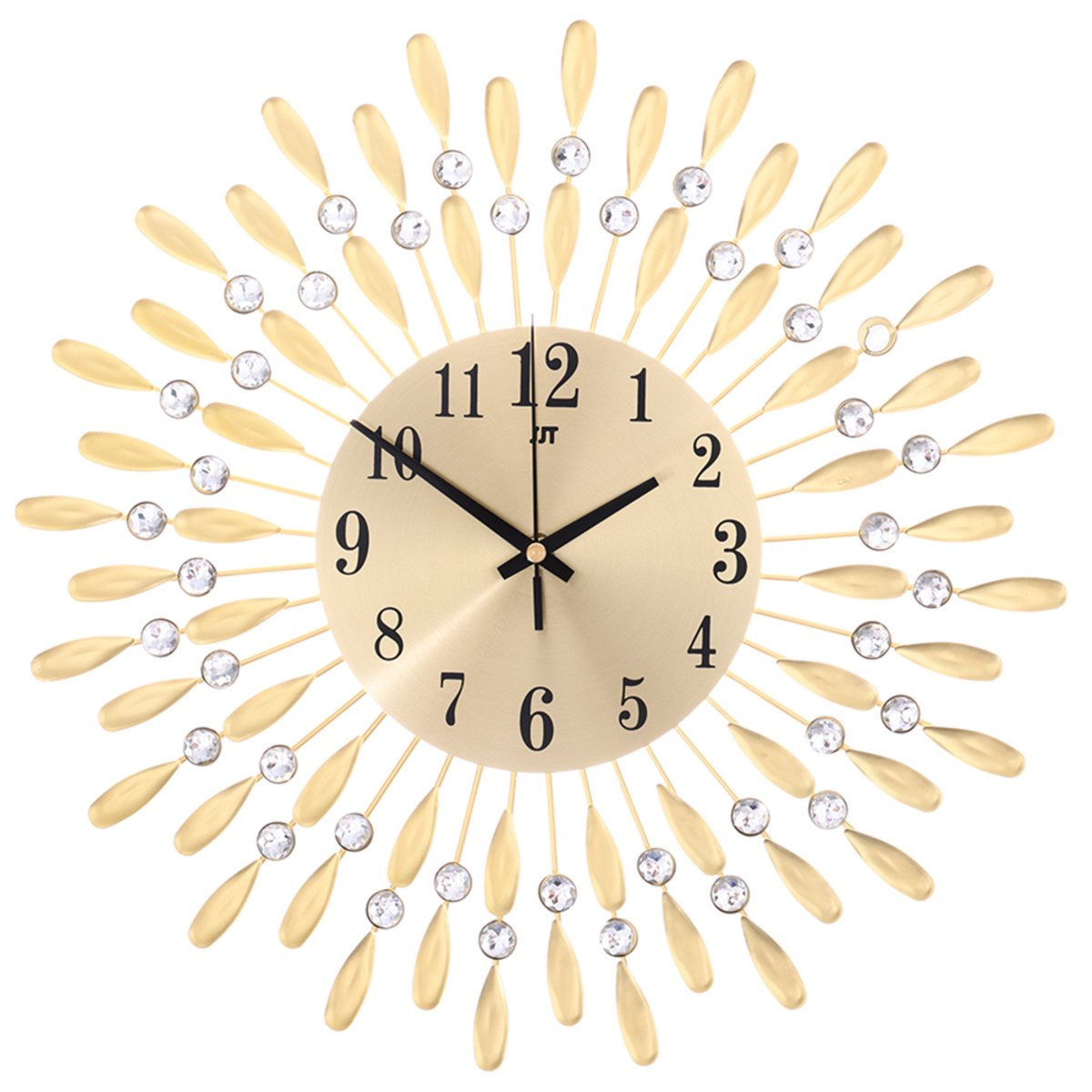 Living and Home Metal Wall Clock - Gold