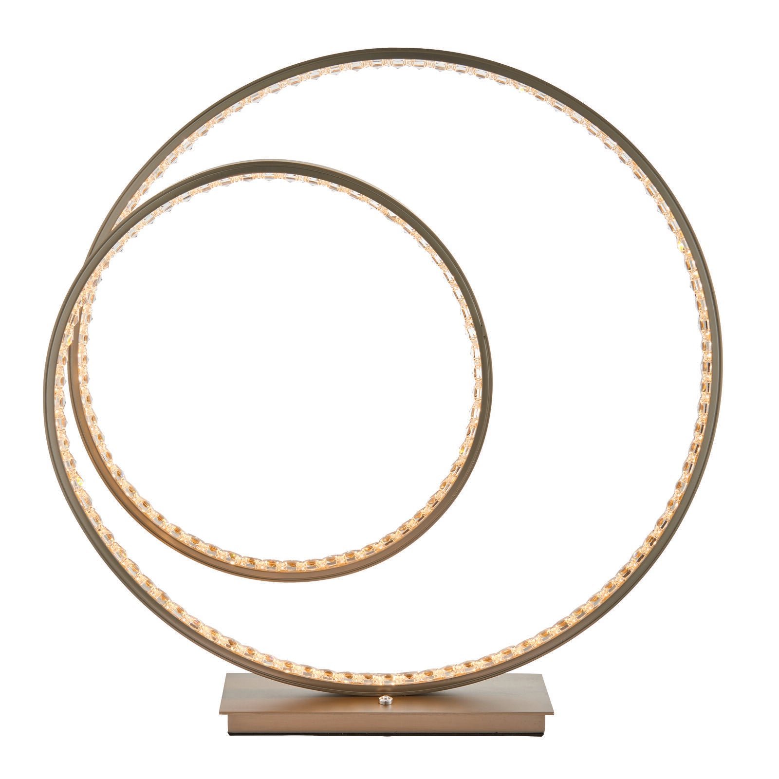 Loops Direct Steel and Crystal Table Lamp - Matt Nickel Plate
